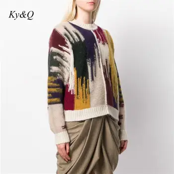2020 Winter Brand Designer Luxury Pullover Christmas Fashion Women Loose Mohair Rainbow Striped Sweater Warm Clothes Tops Jumper
2020 Winter Brand Designer Luxury Pullover Christmas Fashion Women Loose Mohair Rainbow Striped Sweater Warm Clothes Tops Jumper