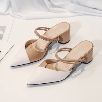 Fashion Womens Shoes 2020 High Heel Sandals Summer Heels Suit Female Beige Shallow Mouth Med All-Match Luxury For Ladies Block 
Fashion Womens Shoes 2020 High Heel Sandals Summer Heels Suit Female Beige Shallow Mouth Med All-Match Luxury For Ladies Block