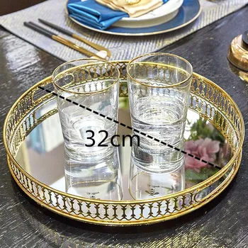 Gold Trays Decorative Mirror Glass Metal Storage Tray Rectangle/round Fruit Plate Desktop Small Items Jewelry Display Tray
Gold Trays Decorative Mirror Glass Metal Storage Tray Rectangle/round Fruit Plate Desktop Small Items Jewelry Display Tray