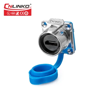 

CNLINKO M24 Female Socket Panel Mounts Data Connector Industrial HDMI 2.0 4k HD Line Cable Waterproof IP67 Adapter for Camera TV