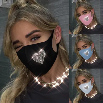 1pc Women Fashionable Hot Diamond Printing Mask Black Reusable Facemask Dust-proof Protective Funda Mascarilla
1pc Women Fashionable Hot Diamond Printing Mask Black Reusable Facemask Dust-proof Protective Funda Mascarilla