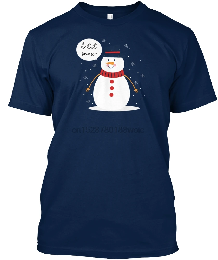 Фото Мужская футболка Снеговик пусть снег милый Рождество для H (1) женская | одежда