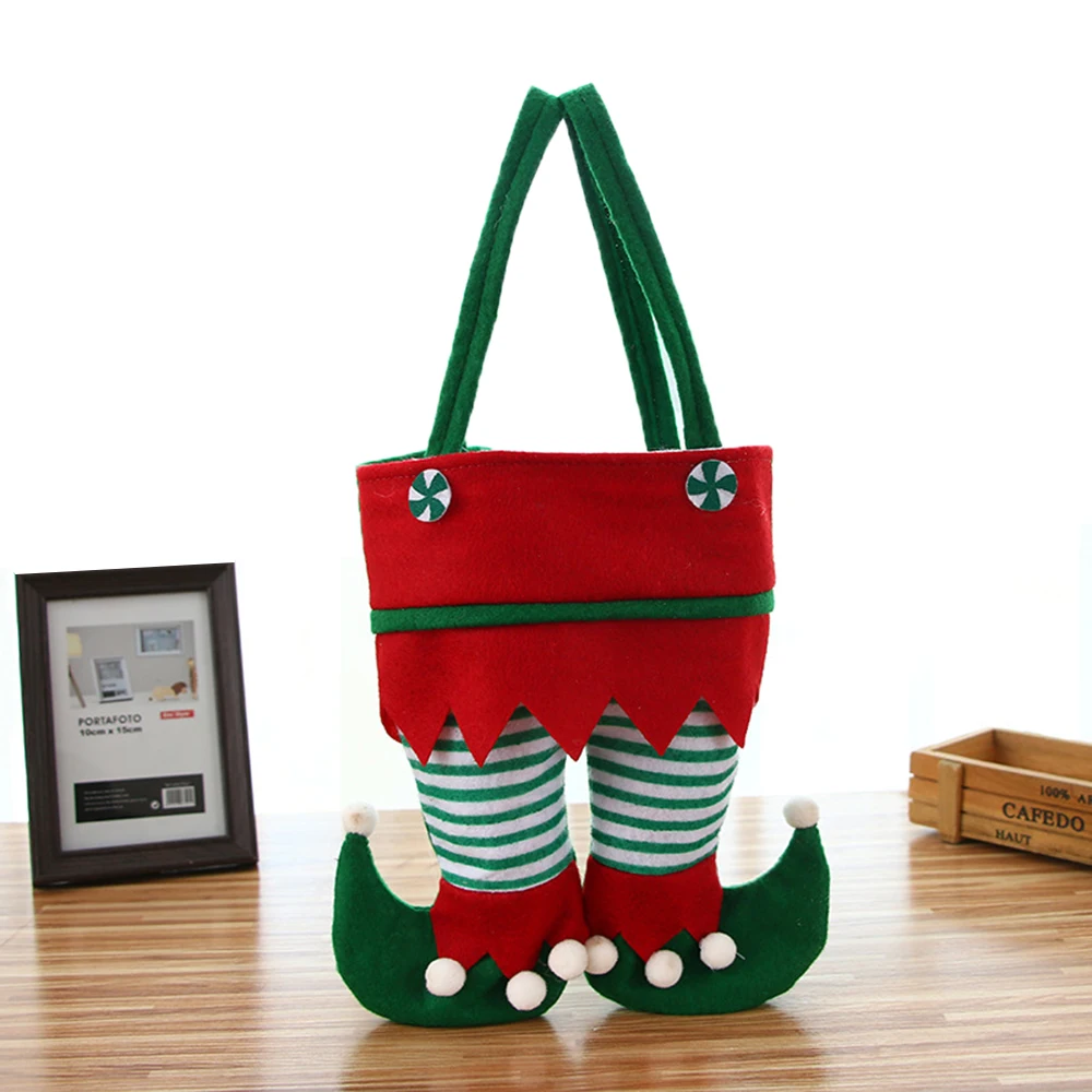 elf candy bag christmas socks decoration for home santa sacks 4