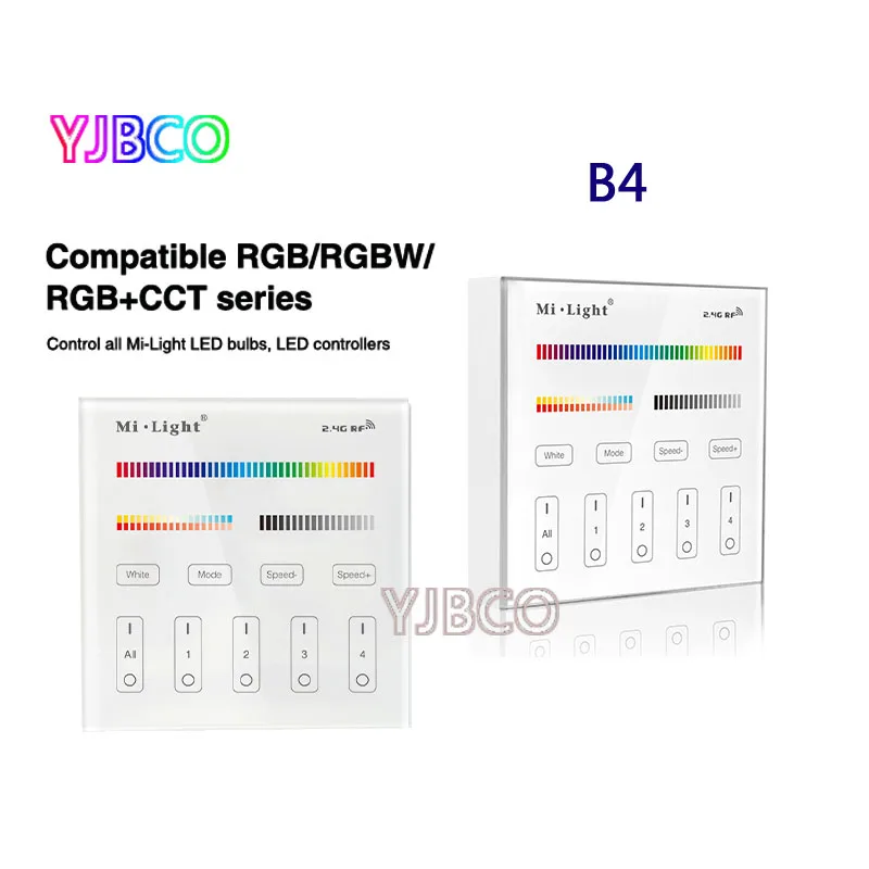 Milight B4 4-Zone RGBW RGB RGBW+CCT Smart Panel Remote Controller for led strip lights lamp bulb led tape ribbon Free shipping
Milight B4 4-Zone RGBW RGB RGBW+CCT Smart Panel Remote Controller for led strip lights lamp bulb led tape ribbon Free shipping