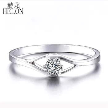 HELON Sterling Silver 925 VVS/DEF Color Round 0.3CT Moissanite Ring Lab Grown Diamond Women Wedding Elegant Fine Jewelry Ring
HELON Sterling Silver 925 VVS/DEF Color Round 0.3CT Moissanite Ring Lab Grown Diamond Women Wedding Elegant Fine Jewelry Ring