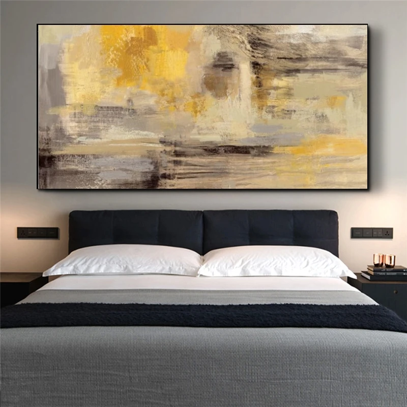 Абстрактная живопись Wall Art Печать на холсте желтый Цвет стены граффити настенные