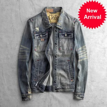 Zipper Motorcycle Men's Biker Denim Jacket Japanese Style Retro Slim Fit Young Man Jeans Coat Spring Autumn Drop Shipping
Zipper Motorcycle Men's Biker Denim Jacket Japanese Style Retro Slim Fit Young Man Jeans Coat Spring Autumn Drop Shipping