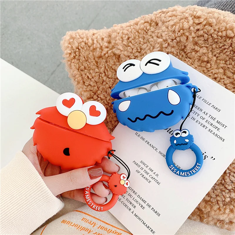 3D Sesame Street Bluetooth Earphone Case for Airpods Pro Cute Protective Cover for Airpod Pro 3 Accessories with ring strap
3D Sesame Street Bluetooth Earphone Case for Airpods Pro Cute Protective Cover for Airpod Pro 3 Accessories with ring strap