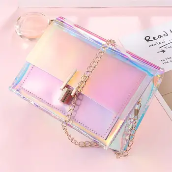 BESTOYARD Women Transparent Handbag Colorful Chain Bags Rainbow Purses Clear Jelly Mini Bag (Pink)
BESTOYARD Women Transparent Handbag Colorful Chain Bags Rainbow Purses Clear Jelly Mini Bag (Pink)