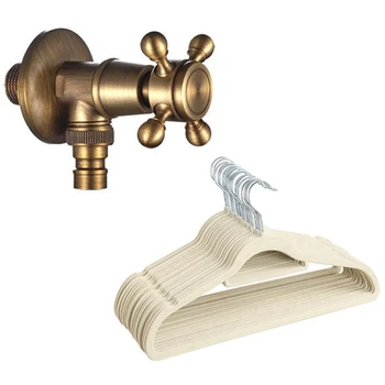 10Pcs Flocking Hanger Non-Slip Plastic Flocked Hanger & 1Pcs Brass Triple-Cornered Valve End Faucet for Washing Machine
10Pcs Flocking Hanger Non-Slip Plastic Flocked Hanger & 1Pcs Brass Triple-Cornered Valve End Faucet for Washing Machine