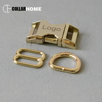 10 sets engrave logo metal buckle customized side clip hook 15mm belt D ring for dog collar DIY accessories slider double rings 
10 sets engrave logo metal buckle customized side clip hook 15mm belt D ring for dog collar DIY accessories slider double rings