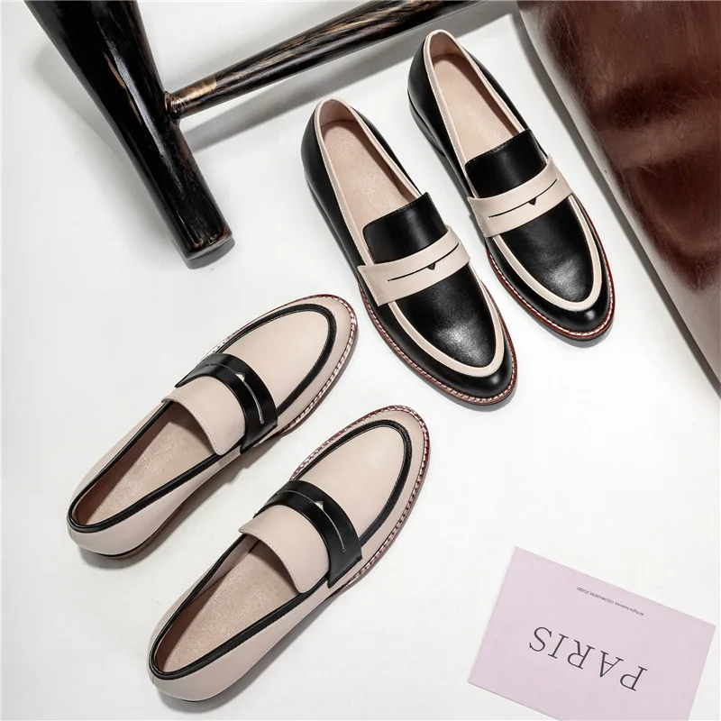 Genuine Leather Loafers British-Style Mixed Colors Shoes 2019 Spring round-Toe WOMEN'S Shoes Low Heel Chunky-Heel S219318
Genuine Leather Loafers British-Style Mixed Colors Shoes 2019 Spring round-Toe WOMEN'S Shoes Low Heel Chunky-Heel S219318