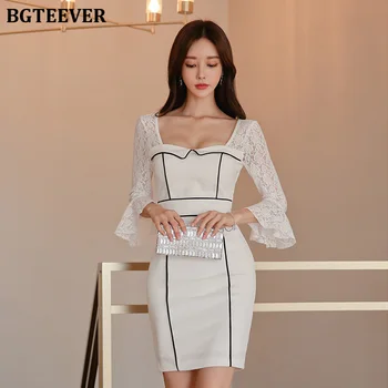 BGTEEEVR Elegant Square Collar Lace Patchwork Dresses Women Slim Short Female Dresses Hip Package Vestidos 2019 Autumn
BGTEEEVR Elegant Square Collar Lace Patchwork Dresses Women Slim Short Female Dresses Hip Package Vestidos 2019 Autumn