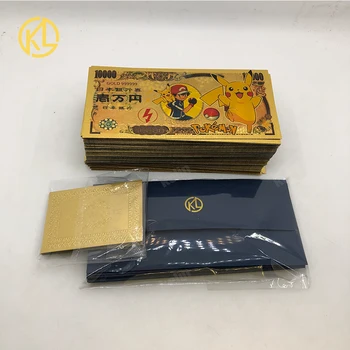 100pcs Japanese Cute Anime Pokemon Pikachu Dinosaur Charmander 10000 Yen Gold Banknote With 10pc Envelopes And 10pc Certificates
100pcs Japanese Cute Anime Pokemon Pikachu Dinosaur Charmander 10000 Yen Gold Banknote With 10pc Envelopes And 10pc Certificates
