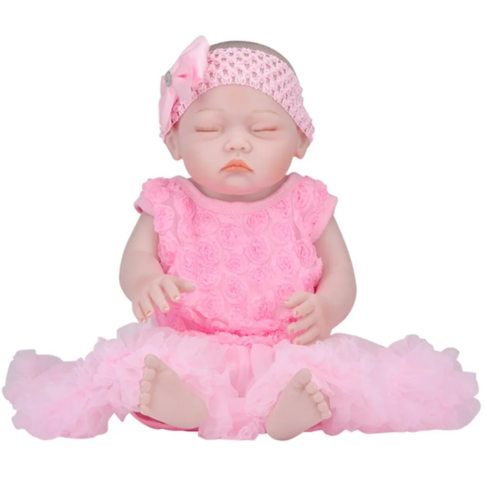 Simulation doll soft silicone bath baby early education maternal and child care parent-child accompanying girl body, closed eyes 
Simulation doll soft silicone bath baby early education maternal and child care parent-child accompanying girl body, closed eyes