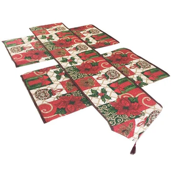 1Pcs Table Flag+4Pcs Placemat Christmas Table Runners Modern Luxury Table Cover for Home Hotel Bar Decoration Cover Tableware
1Pcs Table Flag+4Pcs Placemat Christmas Table Runners Modern Luxury Table Cover for Home Hotel Bar Decoration Cover Tableware