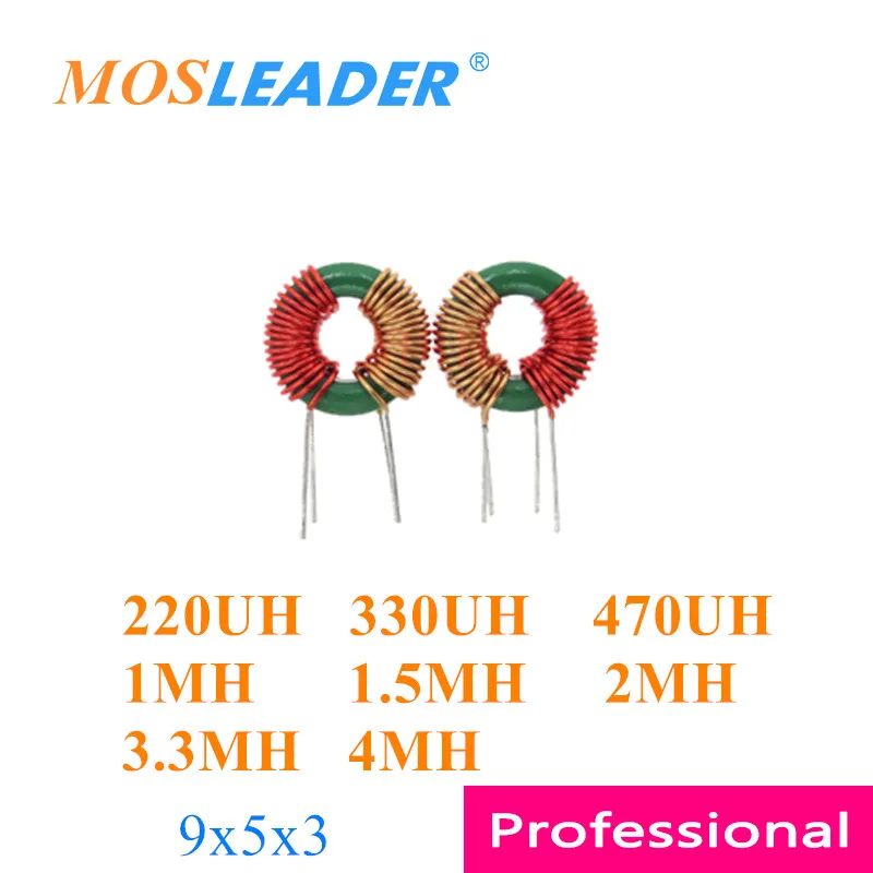 Mosleader 100pcs 953 220UH 330UH 470UH 1MH 1.5MH 2MH 3.3MH 4MH 9x5x3 9*5*3 Separate winding Mn-Zn Green inductors ring inductor |