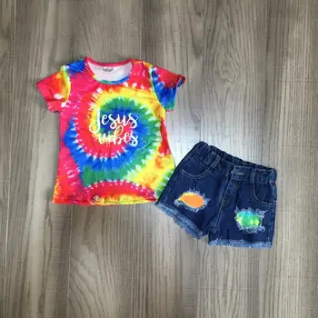 baby girls summer outfits tie dye shirt with jean shorts girls tie-dyed outfits
baby girls summer outfits tie dye shirt with jean shorts girls tie-dyed outfits