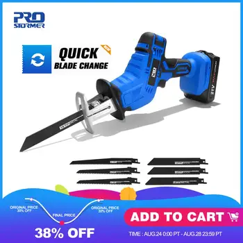 Cordless Reciprocating Saw 21V Adjustable Speed Chainsaw Wood Metal PVC Pipe Cutting Reciprocating Saw Power Tool By PROSTORMER
Cordless Reciprocating Saw 21V Adjustable Speed Chainsaw Wood Metal PVC Pipe Cutting Reciprocating Saw Power Tool By PROSTORMER