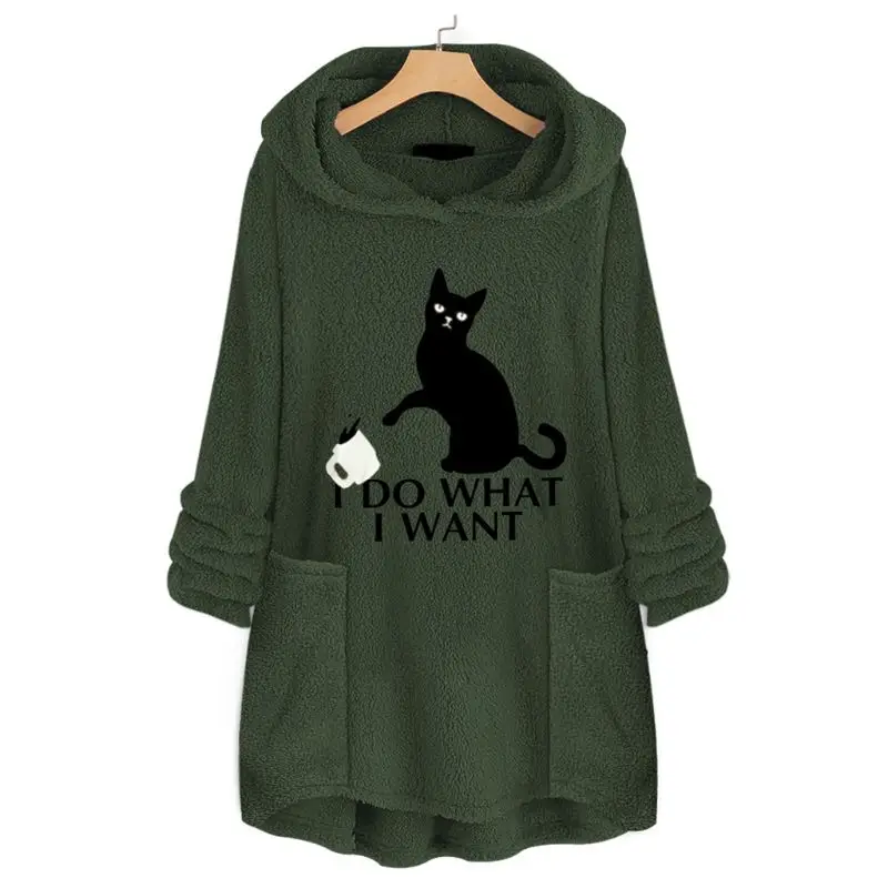 Womens Plus Size Winter Thicken Plush Hooded Sweatshirt Cute Lazy Cat Cartoon Printed Loose Asymmetric Hem Tunic Tops M-5XL
Womens Plus Size Winter Thicken Plush Hooded Sweatshirt Cute Lazy Cat Cartoon Printed Loose Asymmetric Hem Tunic Tops M-5XL