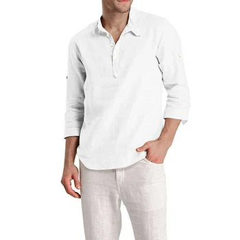 2019 Men's Cotton Linen Long Sleeve Solid Shirts Casual Blouse Dress Soft Tops Tee camisa social masculina camisas para hombre 
2019 Men's Cotton Linen Long Sleeve Solid Shirts Casual Blouse Dress Soft Tops Tee camisa social masculina camisas para hombre