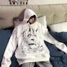 Japanese Anime Hoodie Autumn Clothes Women Sweatshirt Fashion Print Long Sleeve Tops Loose Warm Velvet Plus Size Women Pullover
Japanese Anime Hoodie Autumn Clothes Women Sweatshirt Fashion Print Long Sleeve Tops Loose Warm Velvet Plus Size Women Pullover