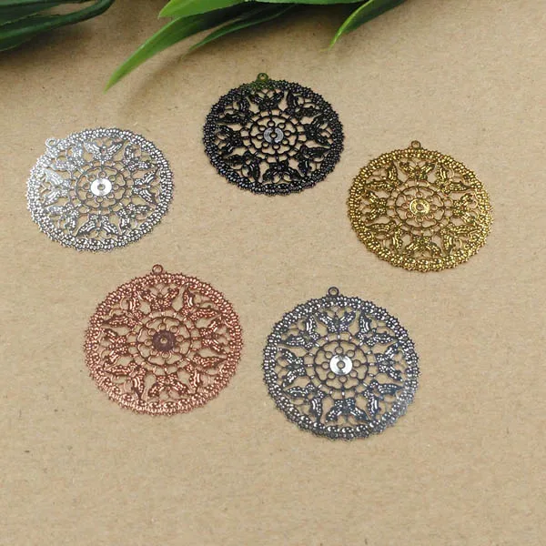 30mm Multi-color Plated Metal Flat Circle Filigree Vintage Flower Connectors Links Hair Clasp Bu Yao Accessories Findings
30mm Multi-color Plated Metal Flat Circle Filigree Vintage Flower Connectors Links Hair Clasp Bu Yao Accessories Findings