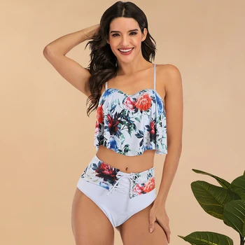 2020 New Plus Size Bikini Women Swimsuit Push Up Swimwear Female Ruffle High Waist Bikini Set Bandage Bathing Suit Beachwear 
2020 New Plus Size Bikini Women Swimsuit Push Up Swimwear Female Ruffle High Waist Bikini Set Bandage Bathing Suit Beachwear
