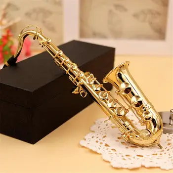 Mini Saxophone Model Musical Instrument Copper Brooch Miniature Desk Decor Display with box + bracket for Musical instrument
Mini Saxophone Model Musical Instrument Copper Brooch Miniature Desk Decor Display with box + bracket for Musical instrument