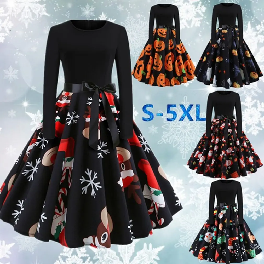 Winter Christmas Dresses Women 50S 60S Vintage Robe Swing Pinup Elegant Party Dress Long Sleeve Casual Plus Size Print Black
Winter Christmas Dresses Women 50S 60S Vintage Robe Swing Pinup Elegant Party Dress Long Sleeve Casual Plus Size Print Black