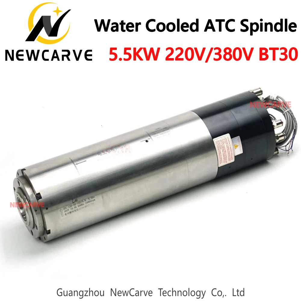 ATC Spindle 5.5kw 18000rpm Water Cooled Automatic Tool Change Spindle For Metal Cutting With BT30 220V 380V NEWCARVE
ATC Spindle 5.5kw 18000rpm Water Cooled Automatic Tool Change Spindle For Metal Cutting With BT30 220V 380V NEWCARVE