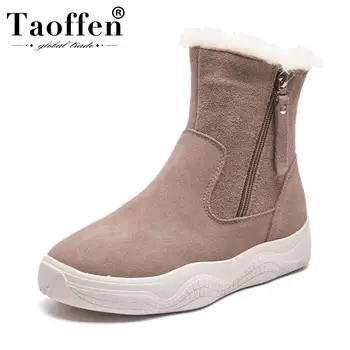 Taoffen 2020 New Arrival Ankle Boots Real Leather Plush Fur Keep Warm Zipper Flats Short Boots Daily Snow Shoes Women Size 35-39
Taoffen 2020 New Arrival Ankle Boots Real Leather Plush Fur Keep Warm Zipper Flats Short Boots Daily Snow Shoes Women Size 35-39