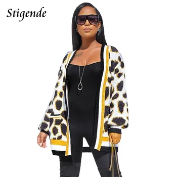 Stigende Women Casual Long Knitted Cardigan Fashion Full Sleeve Leopard Print Cardigan Spring Loose Patchwork Cardigan Sweater
Stigende Women Casual Long Knitted Cardigan Fashion Full Sleeve Leopard Print Cardigan Spring Loose Patchwork Cardigan Sweater