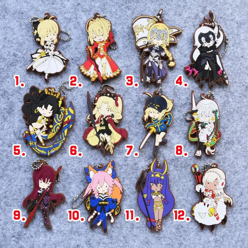 Fate/Grand Order FGO Anime Strap Saber Lily Nero Alter Jeanne Altera Ishtar Tamamo Scathach Ereshkigal Nitocris Rubber Keychain
Fate/Grand Order FGO Anime Strap Saber Lily Nero Alter Jeanne Altera Ishtar Tamamo Scathach Ereshkigal Nitocris Rubber Keychain