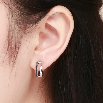 BISAER Classic 925 Sterling Silver Black CZ Cubic Zircon Stud Earrings for Women Vintage Fashion Silver Earrings Jewelry ECE444 
BISAER Classic 925 Sterling Silver Black CZ Cubic Zircon Stud Earrings for Women Vintage Fashion Silver Earrings Jewelry ECE444