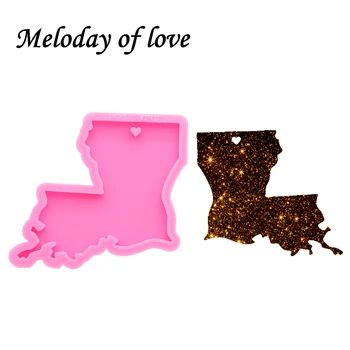 Shiny Louisiana tate map molds for keychains DIY epoxy model resin key keychains moulds silicone custom mold DY0220
Shiny Louisiana tate map molds for keychains DIY epoxy model resin key keychains moulds silicone custom mold DY0220