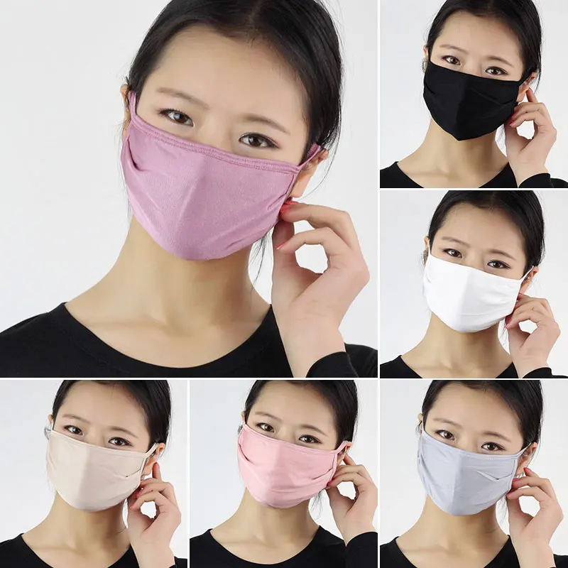 1PC Summer Mask Windproof Mouth Face Mask Sunscreen Masks Women Men Silk k-pop Mouth-Muffle Face Mouth Masks