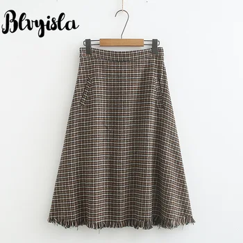 Blvyisla Plus size 4XL High Waist Skirt Fashionable Female England Style Slim A-line Skirts Elastic Waist Chic with Pocket
Blvyisla Plus size 4XL High Waist Skirt Fashionable Female England Style Slim A-line Skirts Elastic Waist Chic with Pocket