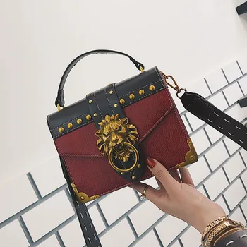 New Metal Lion Head Crossbody Bag For Women With Wide Shoulder Strap Female Fashion Rivet Mini Small Square Bag Bolso Mujer2019
New Metal Lion Head Crossbody Bag For Women With Wide Shoulder Strap Female Fashion Rivet Mini Small Square Bag Bolso Mujer2019