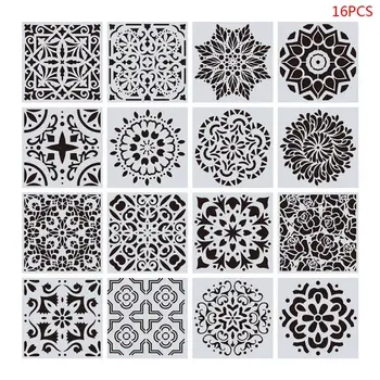 16pcs/set Mandala Stencils DIY Drawing Template Wall Painting for Wood Tile Rock DXAB
16pcs/set Mandala Stencils DIY Drawing Template Wall Painting for Wood Tile Rock DXAB