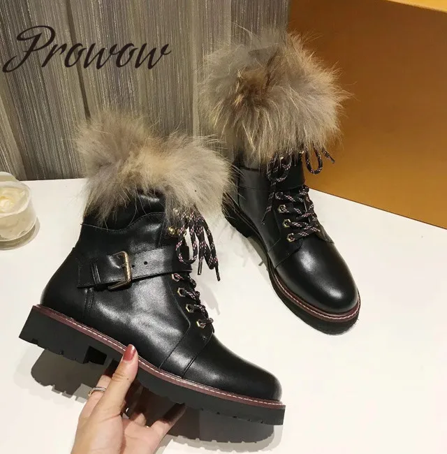 Prowow New Genuine Leather Round Toe Ankle Boots Lace Up Real Fur Autumn Winter Boots Shoes Women
Prowow New Genuine Leather Round Toe Ankle Boots Lace Up Real Fur Autumn Winter Boots Shoes Women