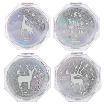 Mini Makeup Mirror With Flowing Sparkling Sand Compact Pocket Mirror Portable Double-Sided Folding Cosmetic Mirror Female Gifts
Mini Makeup Mirror With Flowing Sparkling Sand Compact Pocket Mirror Portable Double-Sided Folding Cosmetic Mirror Female Gifts