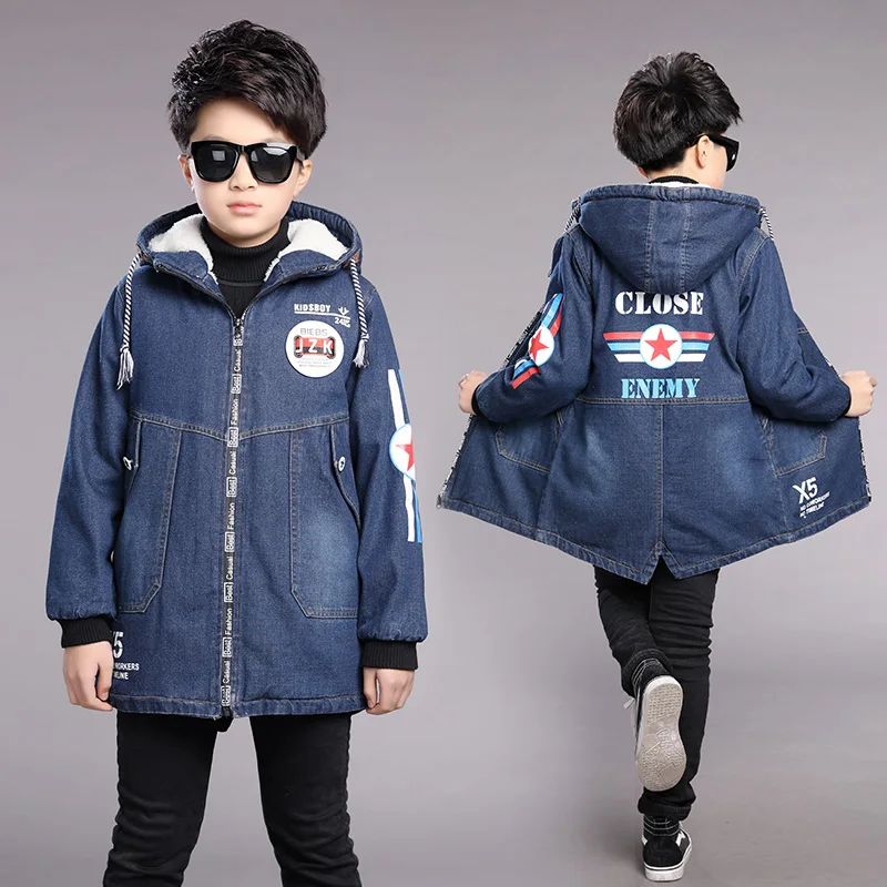 Winter Boys velvet denim coat Children Clothes padded-cotton Kids jeans coat boys Hooded Jackets boys Clothes 6 8 10 12 Years
Winter Boys velvet denim coat Children Clothes padded-cotton Kids jeans coat boys Hooded Jackets boys Clothes 6 8 10 12 Years