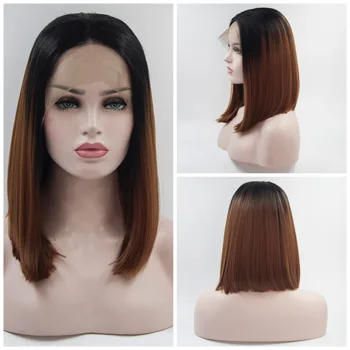 Lace Ombre Brown Lace Wigs High Temperature Fiber Hair Synthetic Lace Front Wig Short Bob Wigs for Women With Baby Hair
Lace Ombre Brown Lace Wigs High Temperature Fiber Hair Synthetic Lace Front Wig Short Bob Wigs for Women With Baby Hair