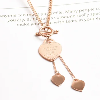 OUFEI Rose Gold Heart Necklace Pendant Women Letter Necklace Long Statement Sweater Chain Necklace Wholesale Fashion Accessories
OUFEI Rose Gold Heart Necklace Pendant Women Letter Necklace Long Statement Sweater Chain Necklace Wholesale Fashion Accessories