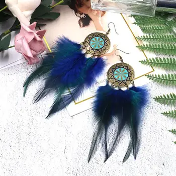 Euro-American New Fashion Retro Exaggerated Long Feather Pendant with Earrings and Sun Pattern Jewelry
Euro-American New Fashion Retro Exaggerated Long Feather Pendant with Earrings and Sun Pattern Jewelry