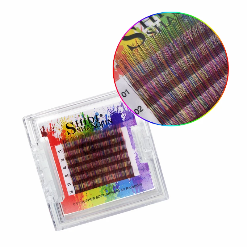 New 6 Rows C curl 0.07mm rainbow colored eyelash extension 3d mix 10 11mm mink eyelash extension colorful cilia fake eyelashes
New 6 Rows C curl 0.07mm rainbow colored eyelash extension 3d mix 10 11mm mink eyelash extension colorful cilia fake eyelashes