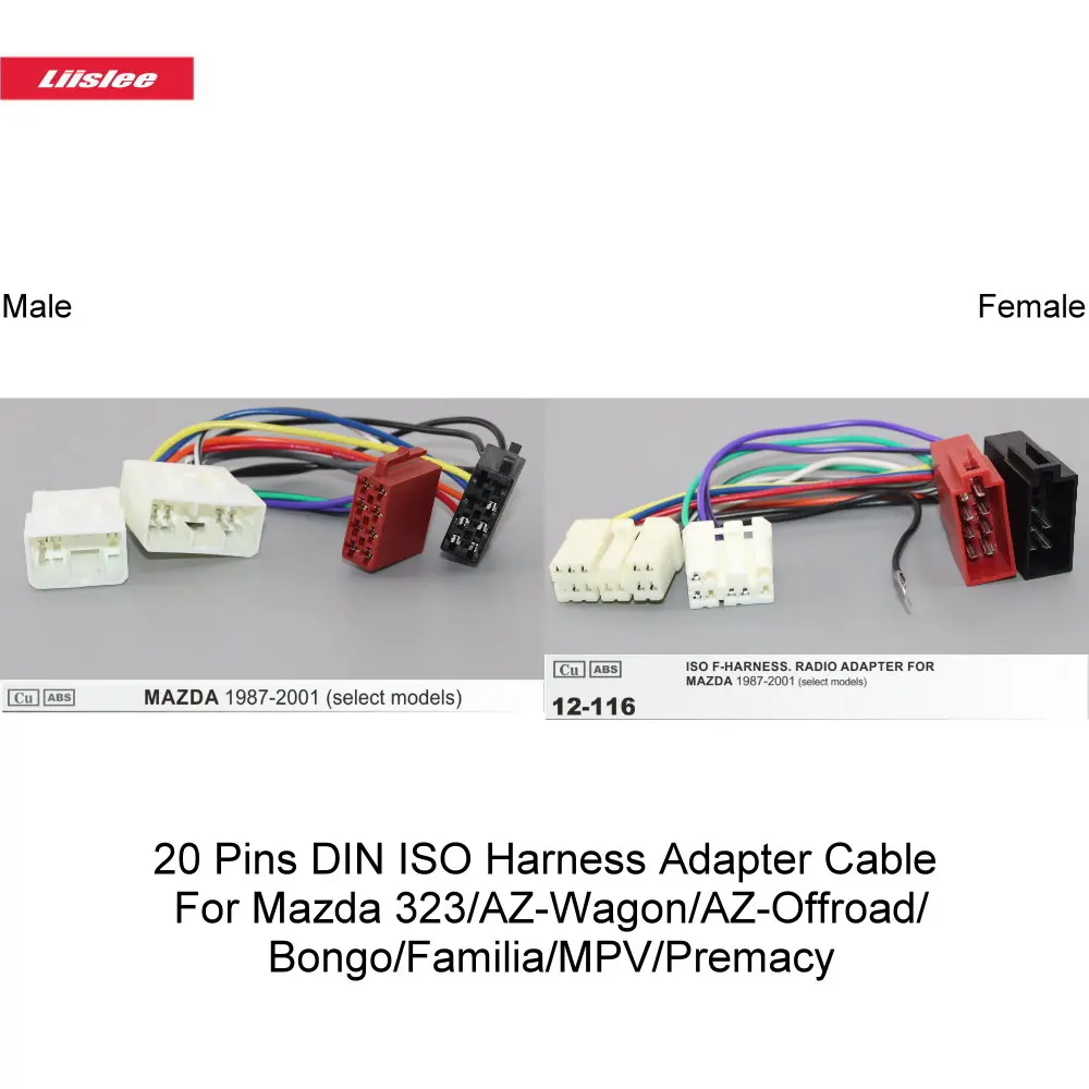 20 Pins DIN ISO Harness Adapter Cable For Mazda 323/AZ-Wagon/AZ-Offroad/Bongo/Familia/MPV/Premacy
20 Pins DIN ISO Harness Adapter Cable For Mazda 323/AZ-Wagon/AZ-Offroad/Bongo/Familia/MPV/Premacy