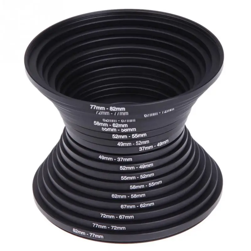18Pcs Useful Lightweight Converter Camera Mount Ring Accessories Easy To Use Filter Lens Step Up Down 37- 82mm Adapter Set For N
18Pcs Useful Lightweight Converter Camera Mount Ring Accessories Easy To Use Filter Lens Step Up Down 37- 82mm Adapter Set For N