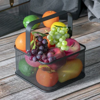 2020 Home Iron Hand Basket Square Household Metal Black Storage Box Kitchen Vegetable Holder Table Top Basket For Storage 
2020 Home Iron Hand Basket Square Household Metal Black Storage Box Kitchen Vegetable Holder Table Top Basket For Storage